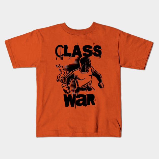 Class War Molotov Riots - Working Class Protest Kids T-Shirt by EddieBalevo